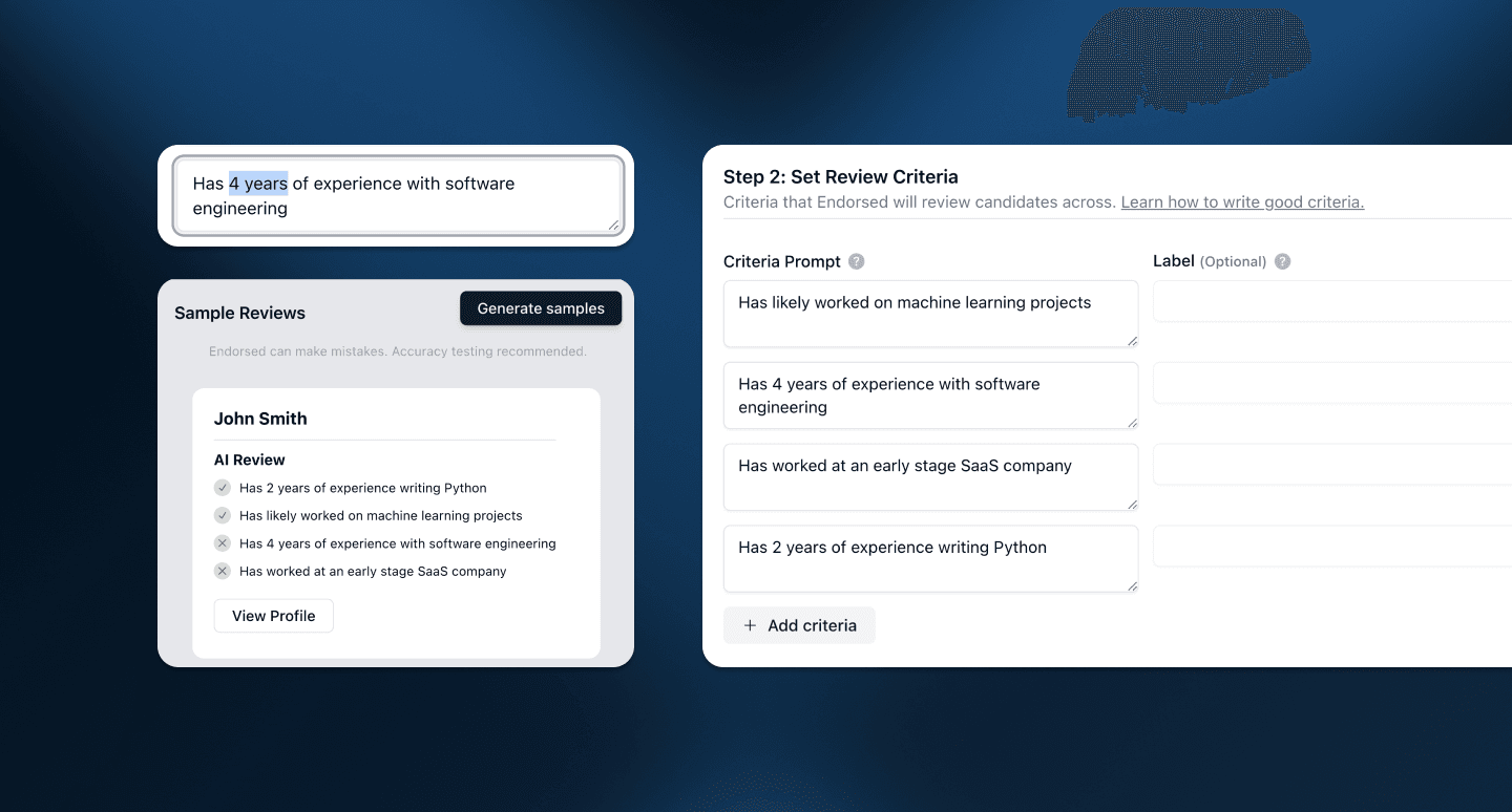 Self-service review and testing UI
